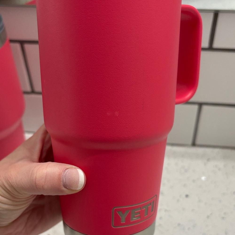 YETI Bright Pink Travel Tumbler with straw and Mug Duo - Picture 5 of 5
